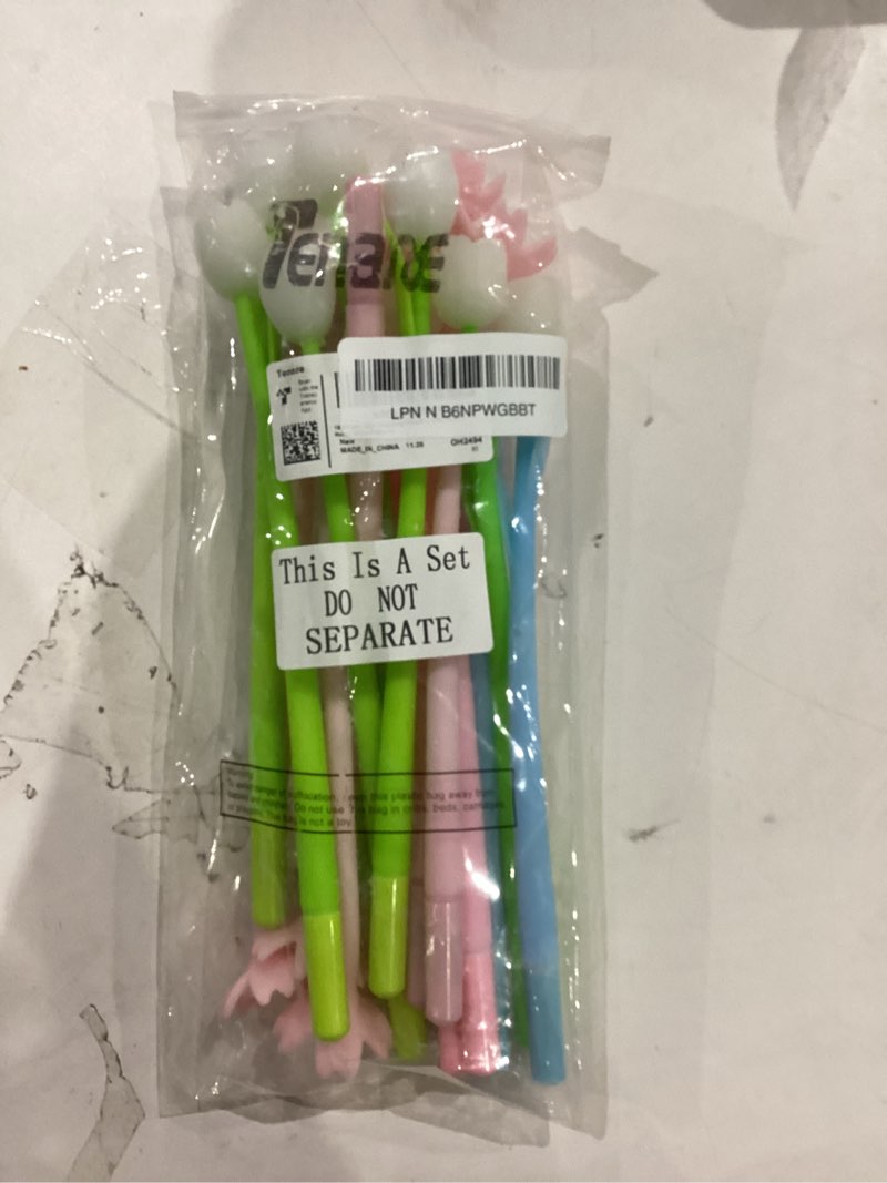 Condition photo showing Good Condition for 18 pieces color changing flower pens colorful gel ink ballpoint rose pens for school home office presents cherry blossom tulip rose style
