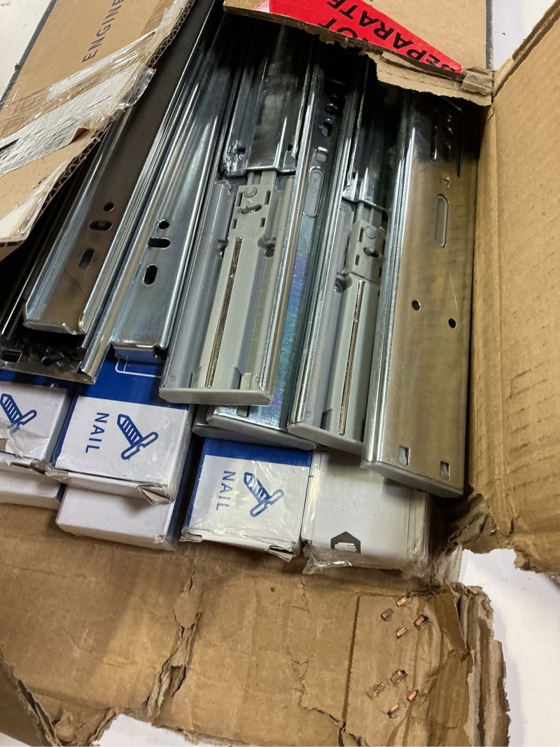 Condition photo showing As Is for LONTAN 10 Pairs Soft Close Drawer Slides 20in SL4502S3-20 Ball Bearing Full Extension Dresser Drawer Glides Side Mount Heavy Duty Cabinet Rails 100lb Capacity 20 Inch Soft Close-10 Pair