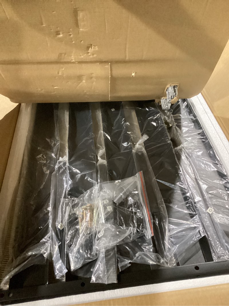 Condition photo showing New/Like New for 2 panels air conditioner fence, 38" w x 42" h outdoor privacy screen, no dig metal pool equipment enclosure, trash can enclosures, privacy fence panels for garden, patio, a/c units 38"w x 42"h (2 panels) black