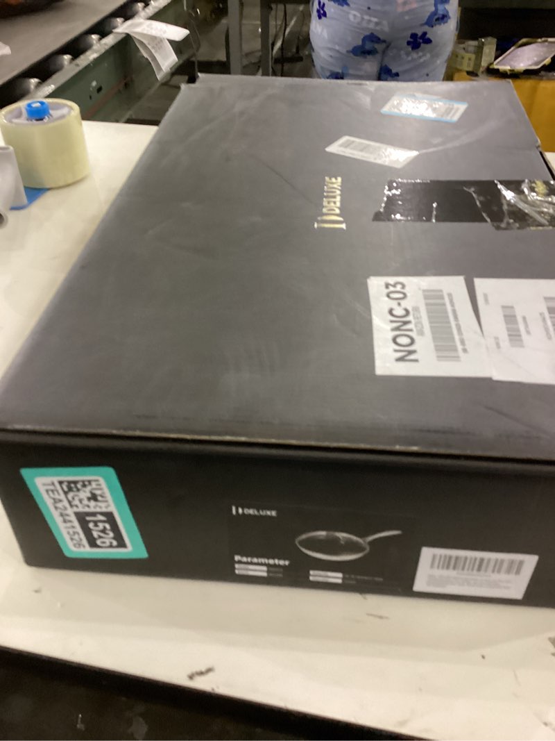 Condition photo showing New/Like New for DELUXE Hybrid Ceramic Nonstick 12-Inch Fry Pan with Tempered Glass Lid, Skillet with Stay-Cool Handles, Dishwasher&Oven Safe, PFOA Free Compatible with All Cooktops Pan + Lid 12 Inch