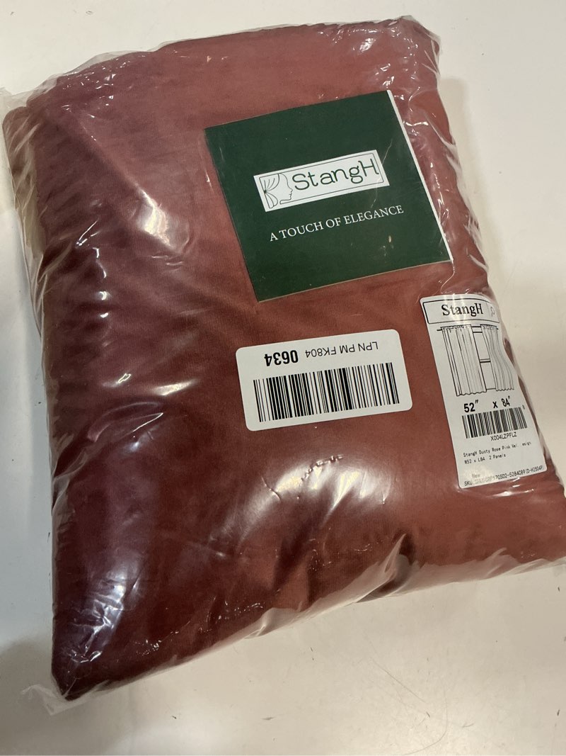 Condition photo showing New/Like New for StangH Dusty Rose Pink Velvet Curtains 84 Inches, Super Soft Light Dimming Drapes for Nursery Girls Bedroom Elegant Thermal Insulated Panels with Energy Saving Design, W52 x L84, 2 Panels