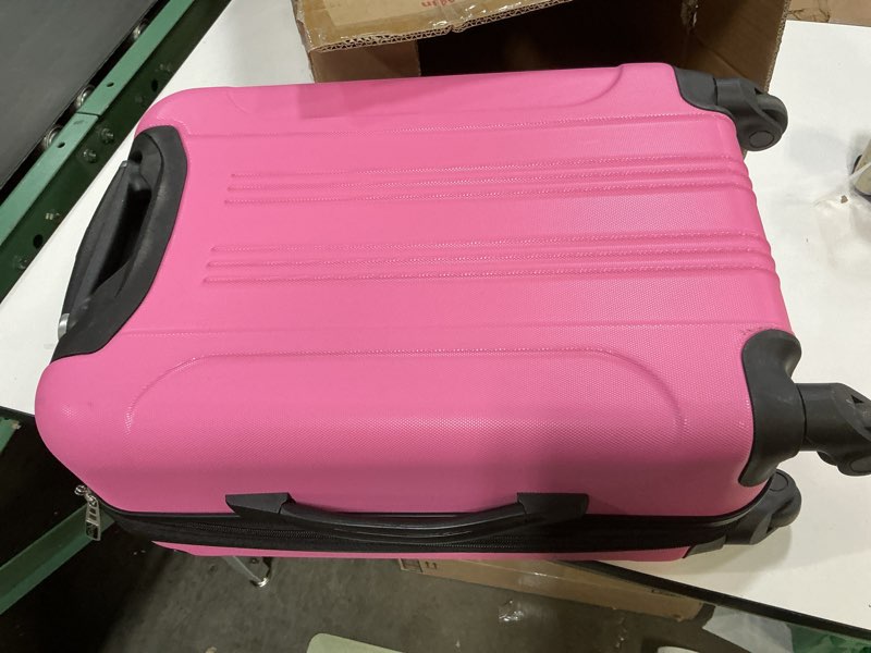 Condition photo showing As Is for Travelers Club Chicago Hardside Expandable Spinner Luggages, Hot Pink, 20" Carry-On, HS-20720-EX-690N 22" Carry-On Hot Pink