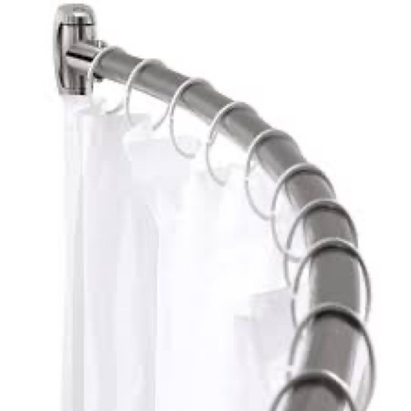 chrsouly adjustable curved shower rod, 42-72 inches extra wide shower curtain rod, rust proof, premi
