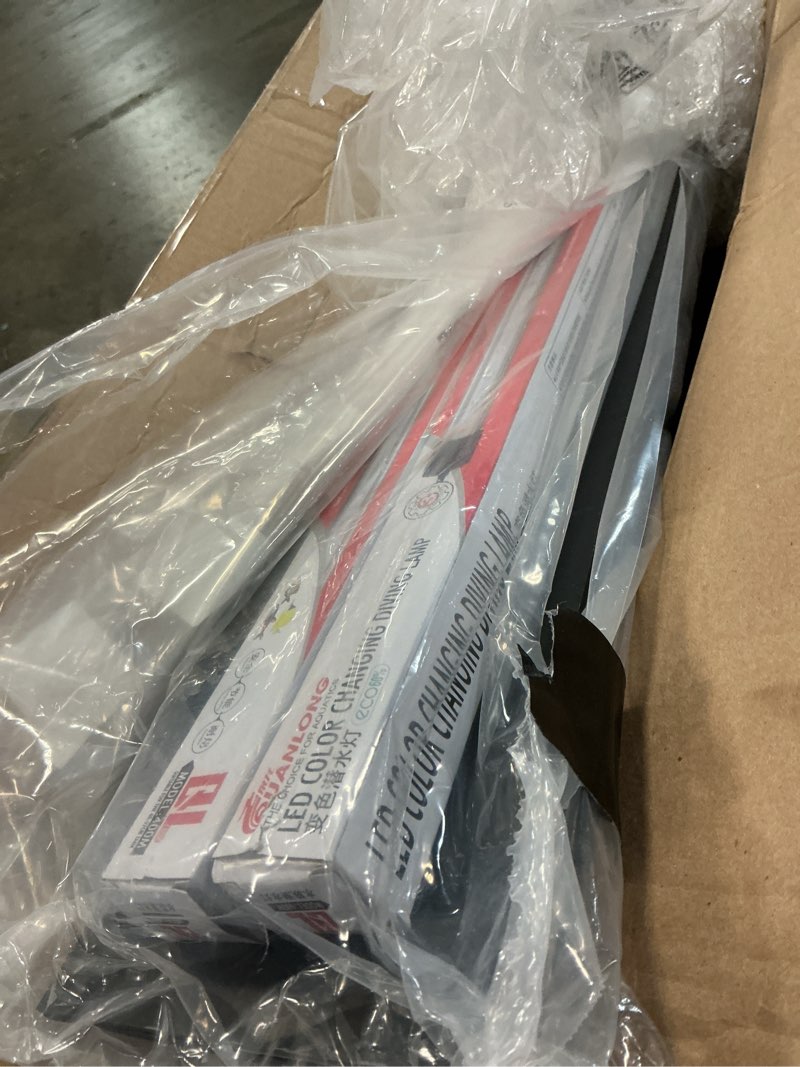 Condition photo showing Good Condition for sieral aquarium lids polycarbonate canopy with led light 2 pcs set 22.95 x 11.5 x 0.12 inch for 33/40/55 gallon with center brace aquariums cover fish tank lid with a hook knife, black black 48 x 13 inch