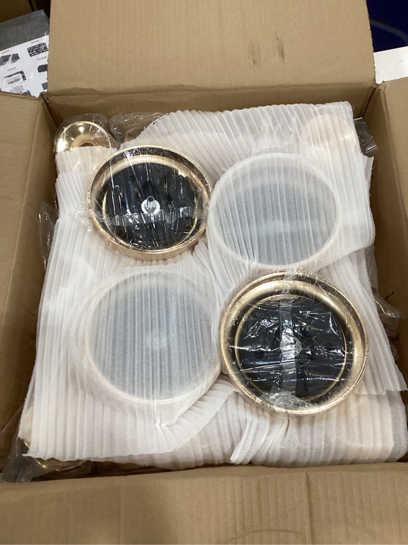 Condition photo showing New/Like New for Vincidern 28'' Tall Gold 5 Arm Candelabra Centerpieces for Table, 4pcs Taper Candle Holder for Wedding Decoration, Party, Event, Christmas Candelabra 4pcs Gold