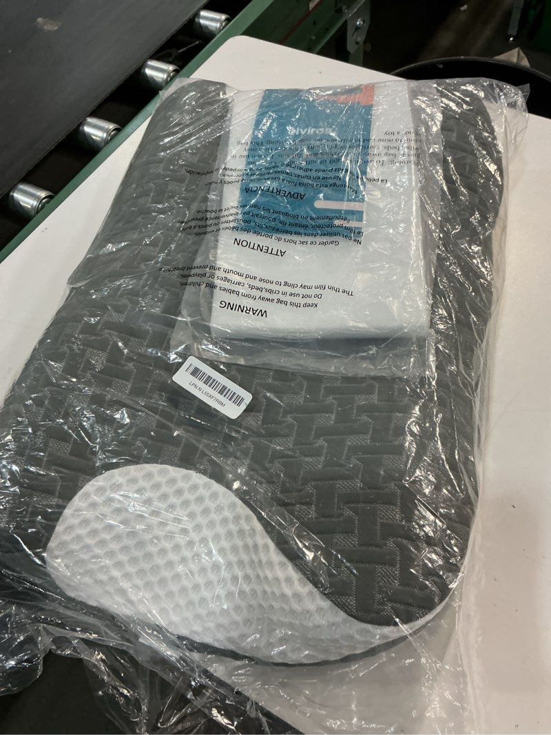 Condition photo showing As Is for Elviros Cervical Neck CPAP Pillow for Sleeping, Ergonomic Adjustable Height Neck Support Memory Foam Bed Pillow for CPAP Users with Sleep Apnea, Suitable for Side and Back Sleepers Dark Grey