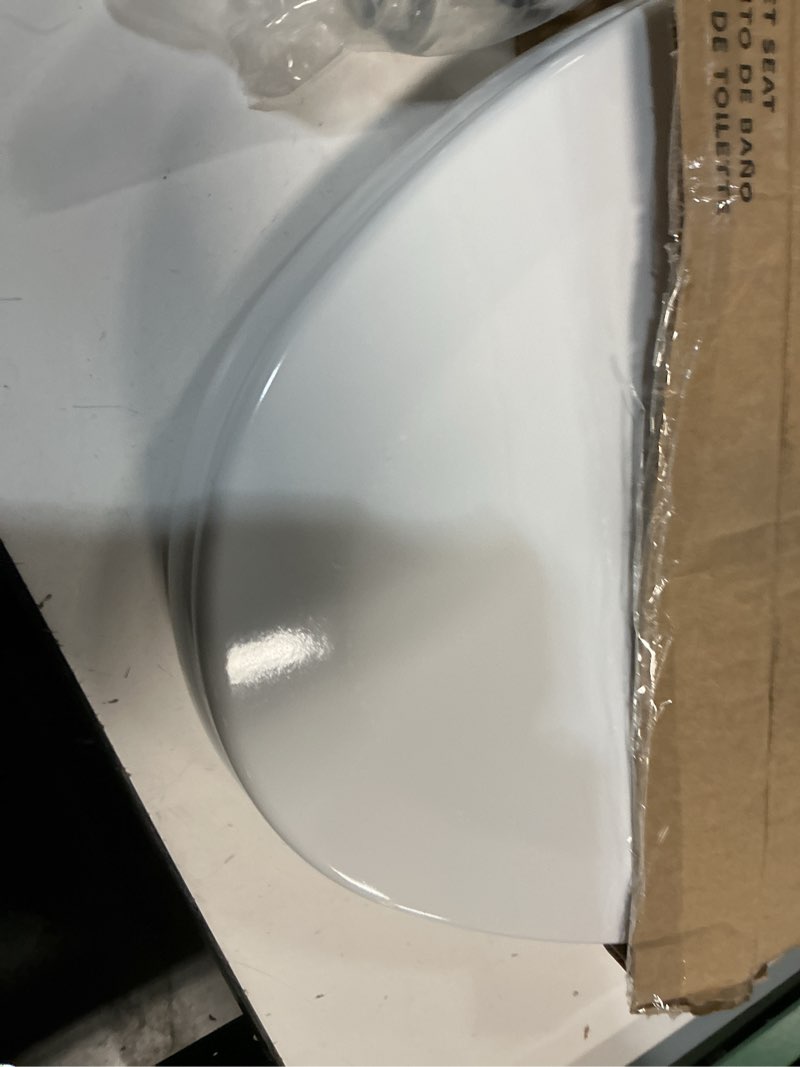 Condition photo showing As Is for Bemis 1500EC 390 Lift-Off Wood Elongated Toilet Seat, Cotton White (Pack of 1)