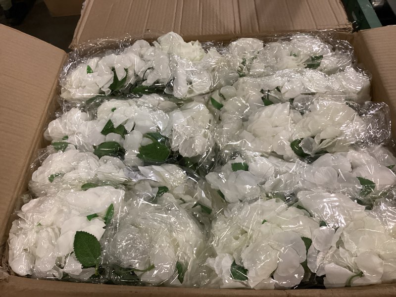 nuptio flower ball arrangement bouquet - 10 pcs 15.7 inch diameter white fake flowers roses balls fo