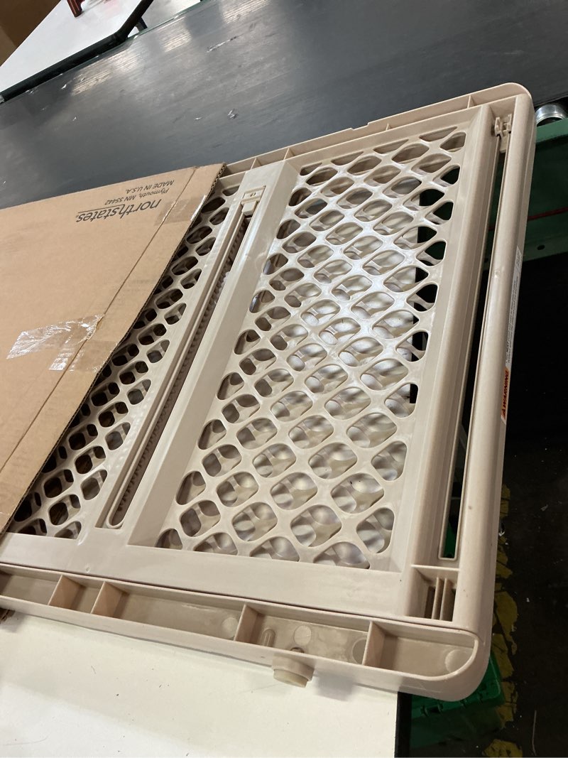 Condition photo showing Good Condition for toddleroo by north states - supergate ergo baby gate: plastic baby gate for stairs & doorways - adjustable indoor safety gate - made in usa - 26 to 42 inches wide - 26 inches tall - sand