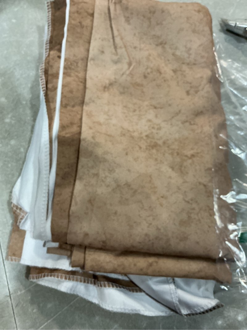 Condition photo showing Good Condition for 8x10ft abstract brown portrait photography backdrops with pocket on top for professional photo studio booth props 8’x10‘ brown