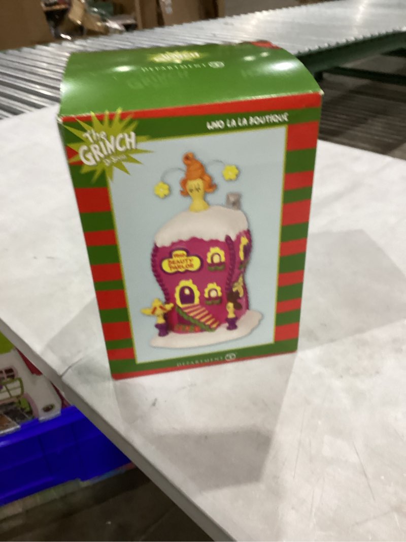 Department 56 Dr. Seuss The Grinch Village La Boutique Beauty Parlor Lit Building, 6.75 Inch, Multic