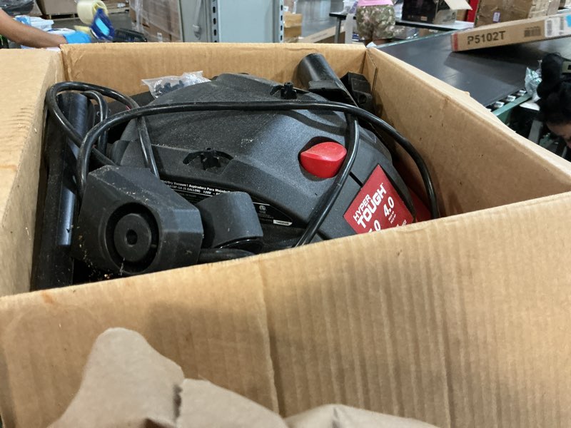 Condition photo showing As Is for hyper tough 5 gallon wet/dry vacuum for the car, garage, home or workshop