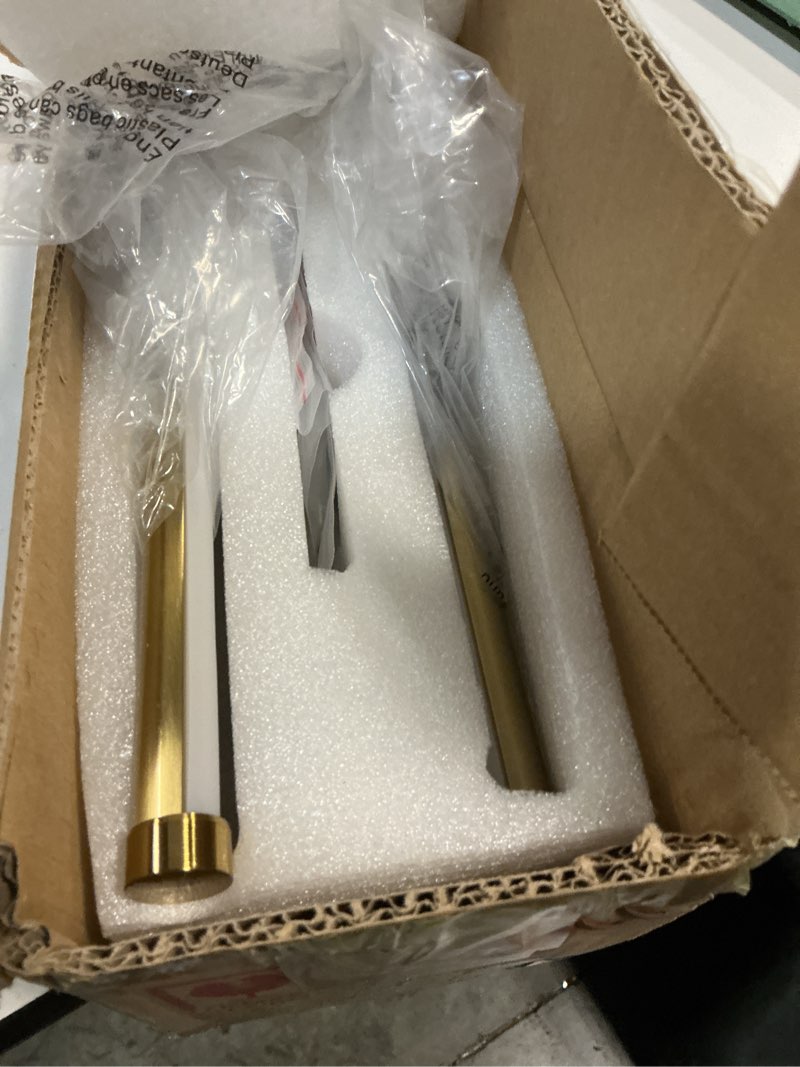 Condition photo showing Good Condition for battery operated modern wall sconces, dimmable wireless wall light set of two with remote control, 3 color temperatures, rechargeable led wall sconce for bedroom, living room, hallway, 39.3 inch brass brass 39.3 inch