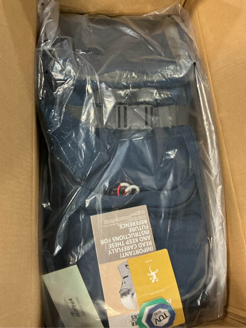 Condition photo showing New/Like New for wipha toddler hiking carrier, baby backpack with sun canopy & storage, blue | ergonomic child carrier for hiking, travel & family adventures with padded seat, sun canopy, large storage & insulated pocket navy blue