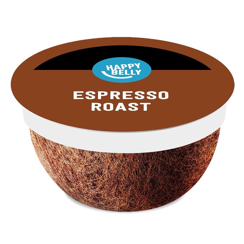 Best BY 02-28-27 - Amazon Brand - Happy Belly Dark Roast Coffee Pods, Compatible with Keurig 2.0 K-Cup Brewers, 24 Count