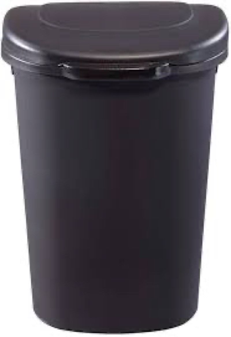 Rubbermaid Spring Top Trash Can with Lid 13 Gallon Gray Plastic Garbage Bin for Home/Kitchen/Office/Garage Spring Top Black 