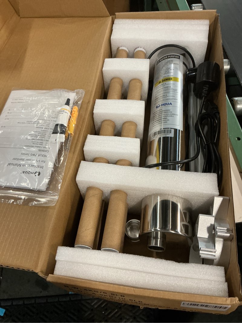 Condition photo showing Good Condition for hqua-tws-12 ultraviolet water purifier filter for whole house water purification,12gpm 120v, 1 extra uv lamp + 1 extra quartz sleeve 3/4" mnpt