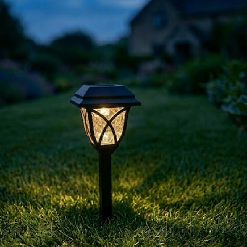harbor breeze 10 -lumens black solar led outdoor path light 3000-k