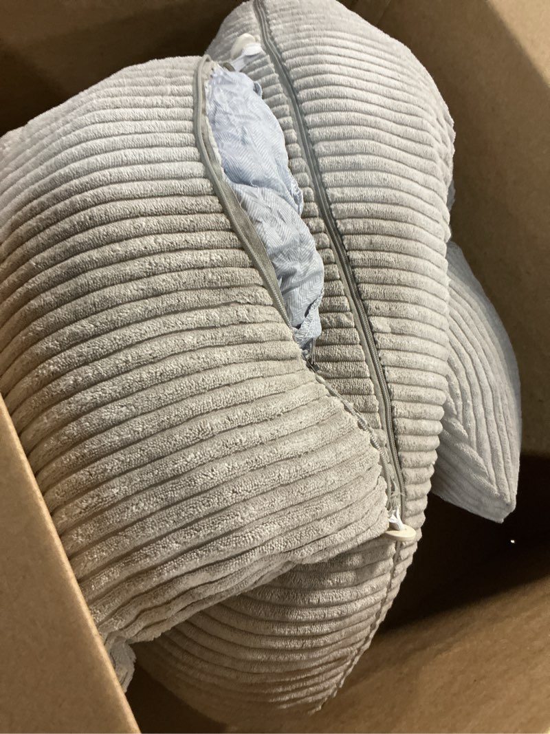 Condition photo showing As Is for higogogo reading pillow, back pillow for sitting in bed and couch, gaming pillow for adults, sit up support for bed, grey grey large