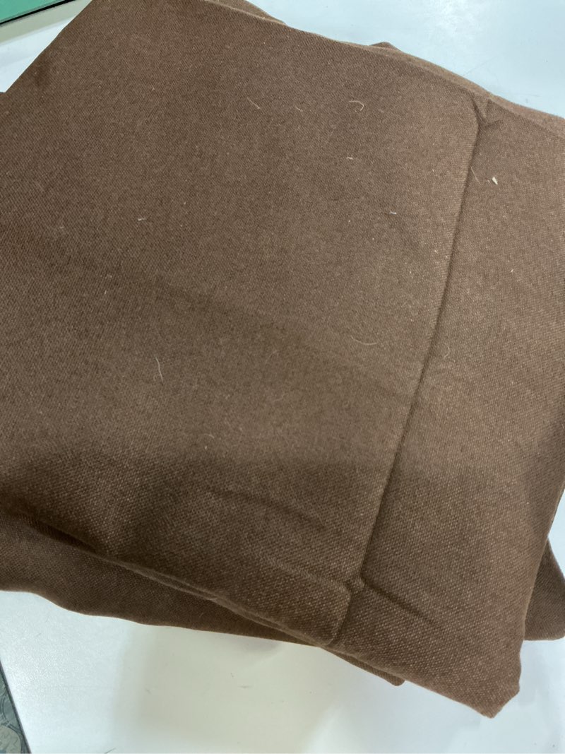 Condition photo showing As Is for KEQIAOSUOCAI Brown Linen Textured Blackout Curtains 102 Inches Long for Living Room, 100% Light Blocking Curtain Drapes Chocolate Brown 50 by 102 Inch Length 2 Panels Back Tab Rod Pocket 50\\\"W x 102\\\"L (Pack of 1 of 2 panels ) Brown