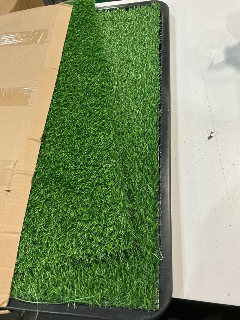 Condition photo showing Good Condition for ondware dog grass pad with tray,35x23in dogs potty tray with 2-pack upgraded replacement artificial grass,dog litter box for pet training,indoor portable pottys pet toilet