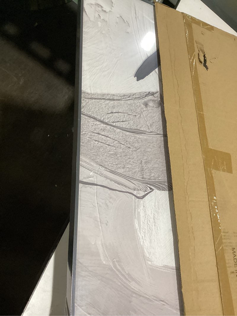 Condition photo showing Good Condition for Large Framed Black and White Gray Abstract Canvas Wall Art, Set of 3 Piece Contemporary Paintings Artwork for Walls, Modern Minimalist Prints Pictures for Living Room Hallway Office Wall Decor, Total 30x60 Inch 30" H x 60" W Black White Grey