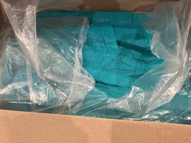 Condition photo showing Good Condition for windscreen4less 12' x 12' sun shade sail rectangle outdoor canopy cover uv block for backyard porch pergola deck garden patio (turquoise)