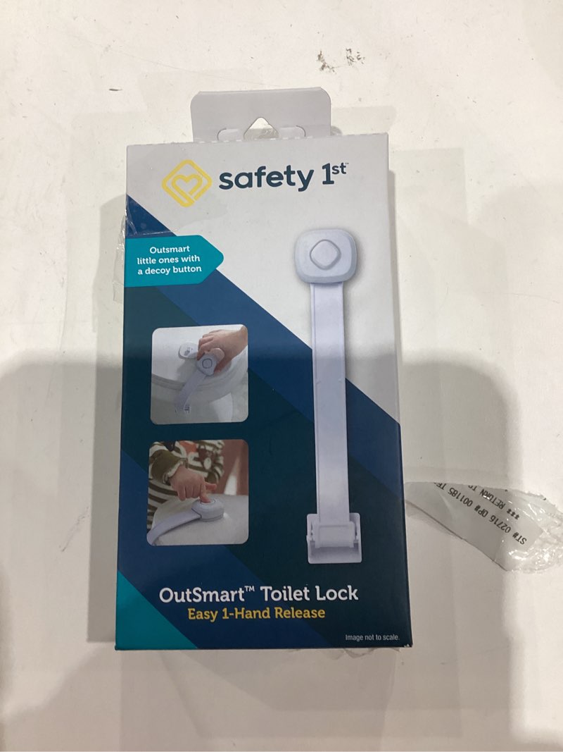 Condition photo showing New/Like New for safety 1st outsmart white plastic swing shut toilet seat lock 1 pk