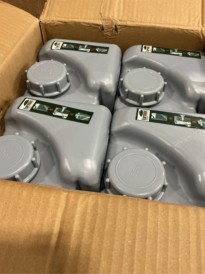 Condition photo showing New/Like New for eurmax usa 4-pack universal upgraded commercial canopy weights - leg weight bottles for pop up canopy tents,gazebos&shelters - easy wrap-around hook&loop installation,multi-fill:water,sand,gravel&more portable freestanding shelter