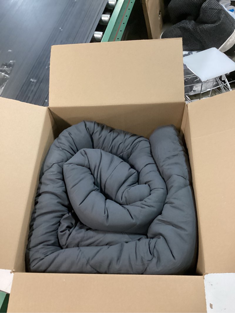 Condition photo showing As Is for cozylux king size comforter set dark grey - 7 pieces bed in a bag king, luxury soft bed set for all seasons, bedding set with down alternative comforter, sheets, pillowcases & shams dark grey king