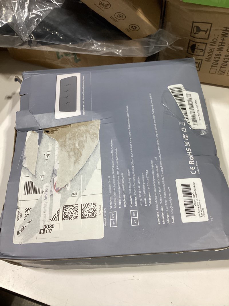 Condition photo showing As Is for comfytemp weighted heating pad for back & period, 20"x24" extra large electric heat pad, birthday gifts for women men mom dad & mother day gift, 2.4 lb heated pad for neck shoulder leg, 2h auto-off dark blue 20"x24"
