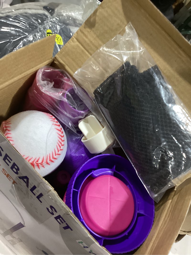 Condition photo showing Good Condition for hyes baseball set - 3 ways to play, adjustable height, easy to assemble, safe & sturdy, ideal sport gift for kids 3in1-purple