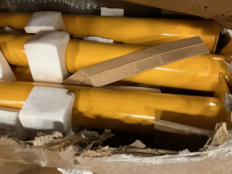 Condition photo showing Good Condition for 42 in in. d yellow steel safety bollard post for traffic-sensitive area, garage or parking lot (set of 5)