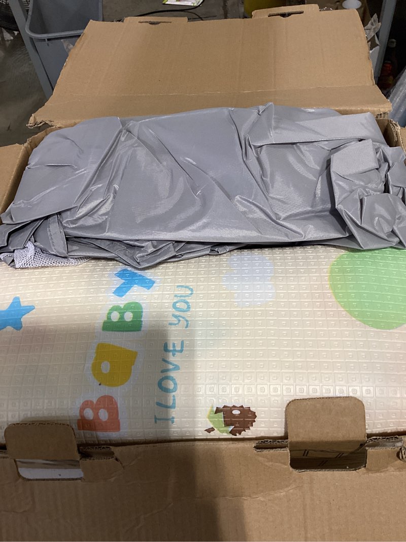 Condition photo showing Good Condition for xvishx 65 x 50 inch baby playpen with mat, playpen for babies and toddlers, baby play pen playard for indoor & outdoor active center game fence, skin-friendly fabric and soft breathable mesh, grey 65 × 50 inch + mat grey