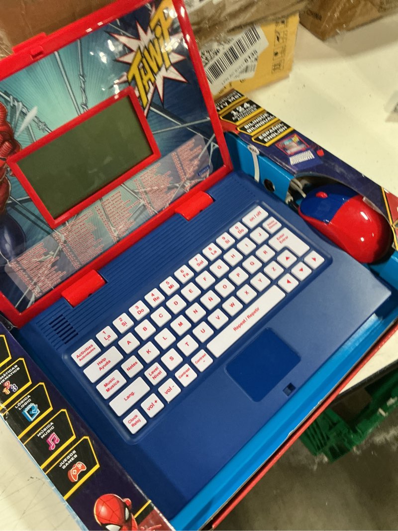 Condition photo showing New/Like New for lexibook spider-man - educational and bilingual laptop spanish/english - toy for child kid (boys & girls) 124 activities, learn play games and music with spiderman - red/blue jc598spi2