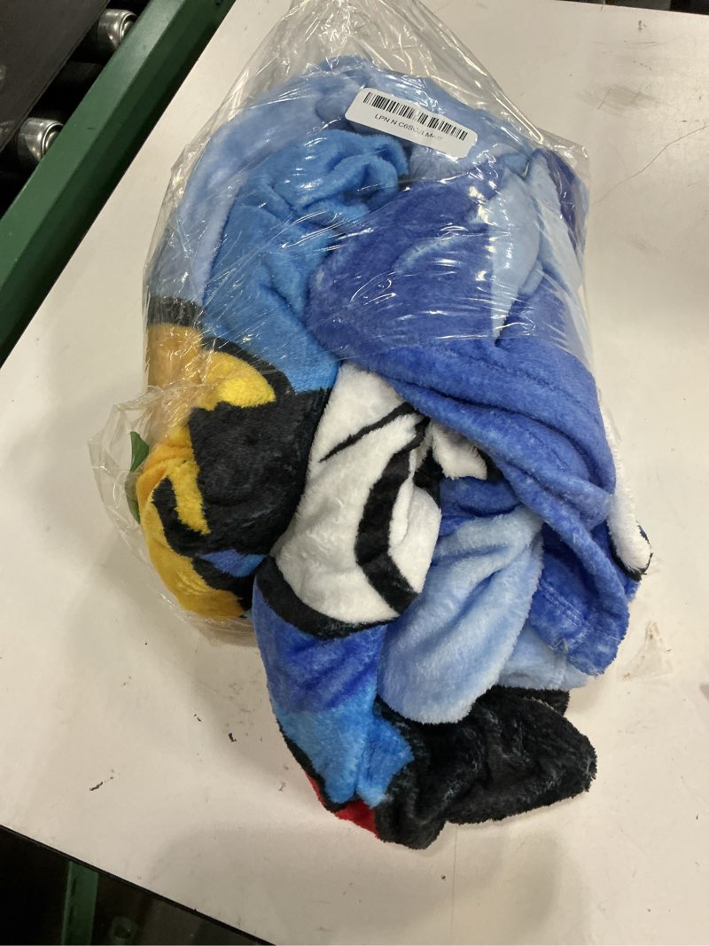 Condition photo showing As Is for jay franco kids plush throw blanket – soft & cozy fleece throw for bedroom & couch décor, official licensed product, blue - mickey mouse, 60x90 - large blanket blue - mickey mouse 60x90 - large blanket