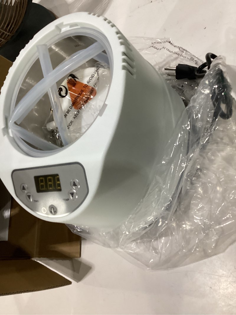 Condition photo showing As Is for sauna steamer machine, 3l portable sauna steamer, 1200w steam generator for sauna, home sauna steamer pot with 15 heating levels, remote control, timer, steam cup, sauna heater sauna accessories
