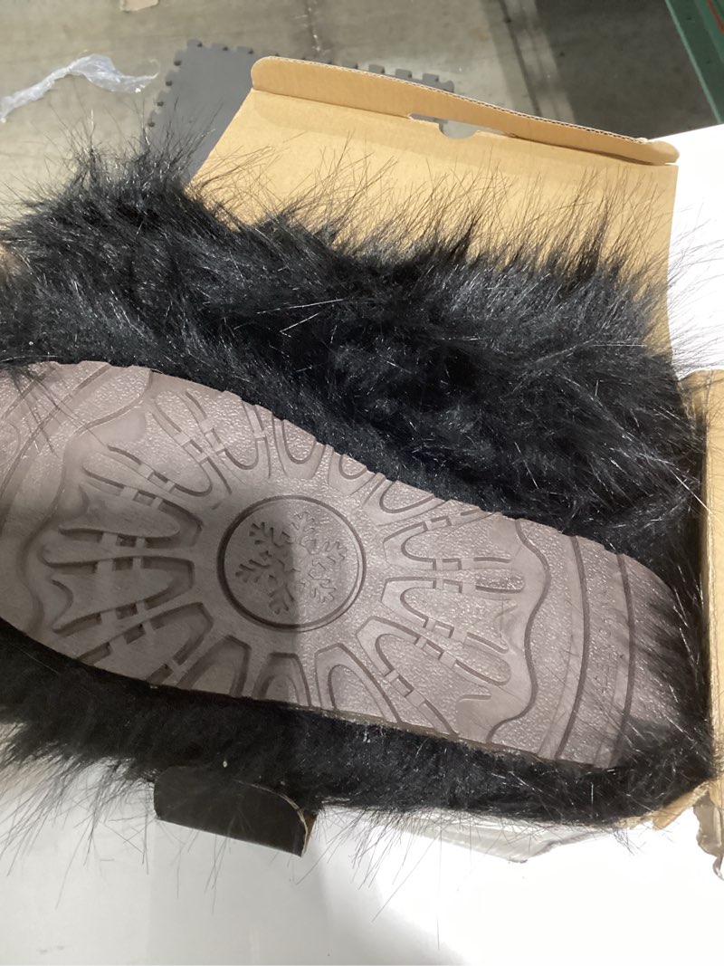 Condition photo showing Good Condition for yxcfewd faux fur boots for women winter knee high furry boots fuzzy fluffy for girls flat snow long boots black 10 wide