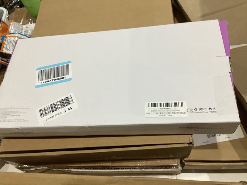 Condition photo showing New/Like New for EWEADN TK950 Typewriter Mechanical Keyboard and Mouse, 104 Keys Aesthetic Typewriter Keyboard Mouse Combo with Blue Backlit, Anti-Ghosting, Blue Switch Bluetooth/2.4GHz/Wired Cute Keyboards-White White & Blue-Wireless