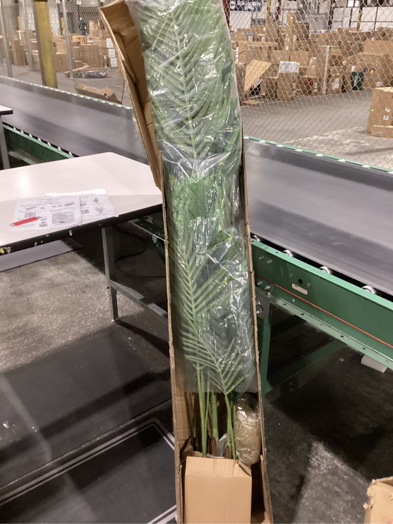 Condition photo showing New/Like New for 6FT Artificial Palm Tree, Tall Faux Palm Tree Indoor with Black Fake Plants Tall, Artificial Plants with Lifelike Leaves for Home Office Decor