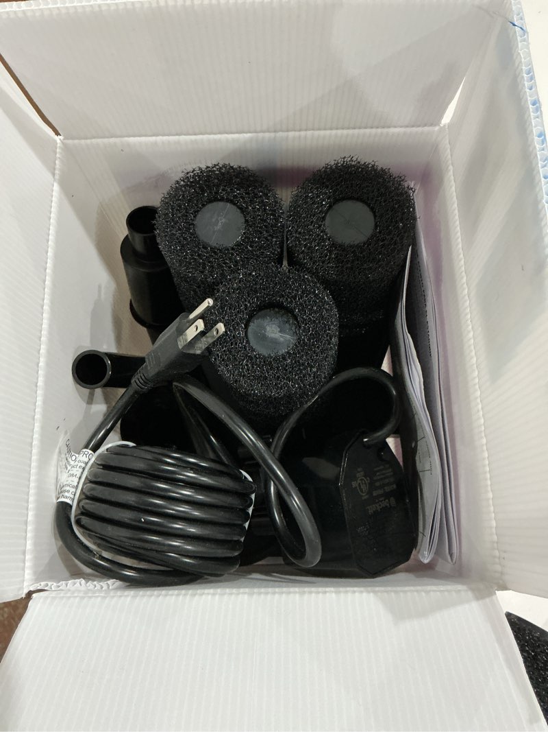 Condition photo showing As Is for beckett fr500 500 gph 38.4 watt submersible water garden pond pump set maximum flow of 500 gallons per hour