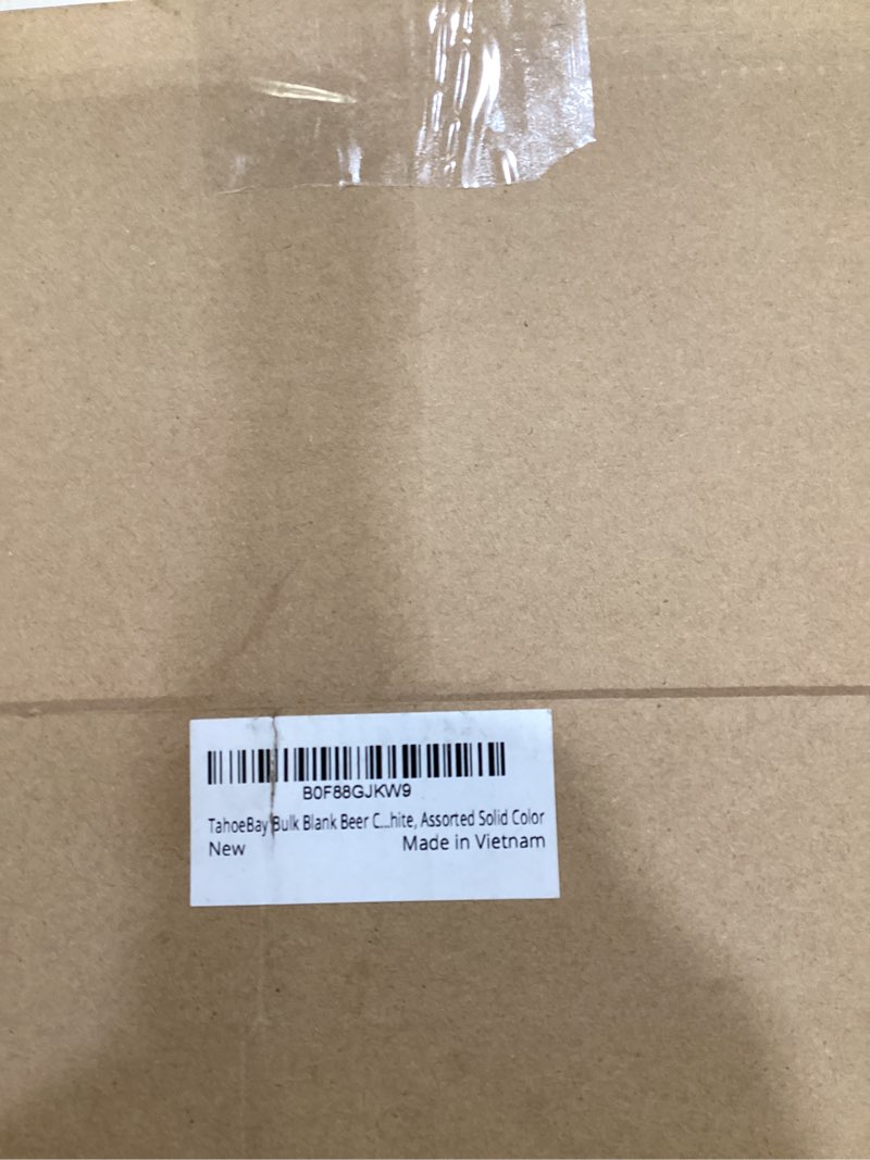 Condition photo showing New/Like New for TahoeBay Bulk Blank Beer Can Cooler Sleeves (100-Pack) Sublimation Blanks for Vinyl Plain Soft Foam Can Sleeves Coolers for Soda Cans & Bottles Black, White, Assorted Solid Color (White)