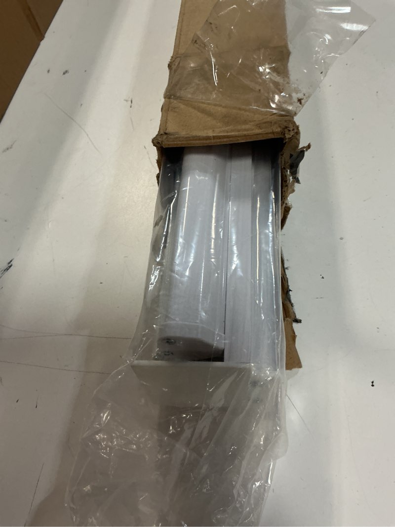 Condition photo showing Good Condition for joydeco cordless zebra blinds for windows, dual layer free-stop zebra shades privacy light control for day and night, light filtering sheer blinds for indoor windows (off-white, 34" w x 75" h) off-white 34" w x 75" h ready made