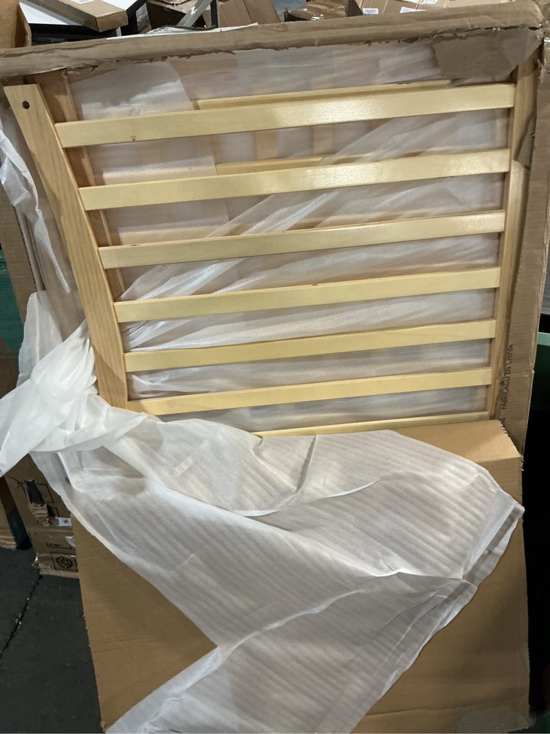 Condition photo showing Good Condition for dream on me chelsea 5-in-1 convertible full-size baby crib in natural, greenguard gold & bsa, pinewood, 4 mattress heights, converts to toddler, day & full-size bed, modern classic nursery natural 53"l x 29"w x 38"h crib (jpma certified)