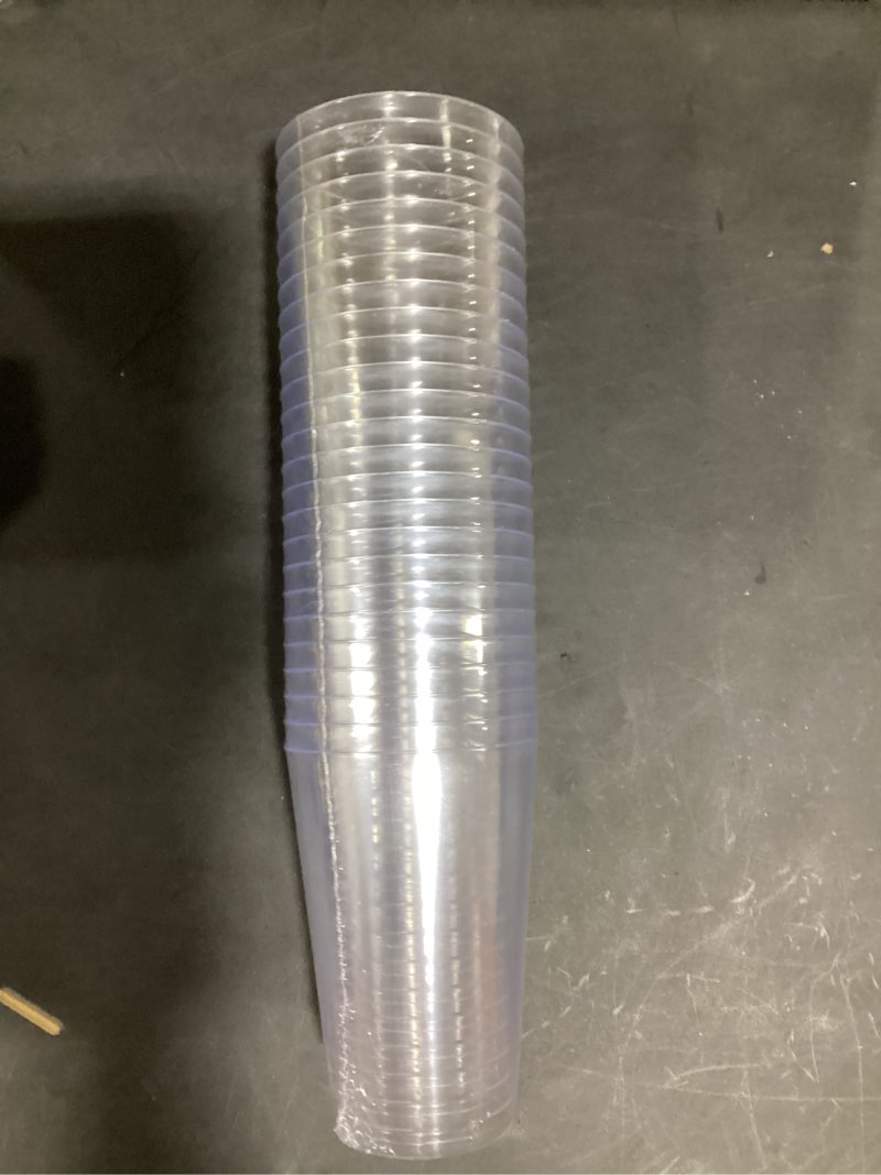 Condition photo showing Good Condition for 100 Pack 14 oz Clear Disposable Plastic Cups, Clear Plastic Cups Tumblers Cocktail Party Glasses, Elegant Disposable Decoration Cup for Thanksgiving, Wedding Clear-14OZ-100