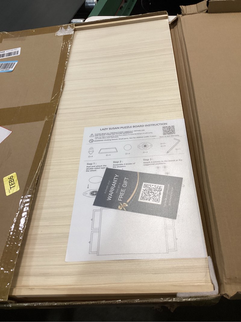Condition photo showing Good Condition for Rotatable 360-Degree Wheels Puzzle Board with Drawers and Cover 1000 Pieces Lightweight Portable Wooden Puzzle Table for Adults Size 30" x 22"