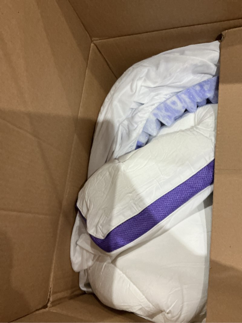 Condition photo showing Good Condition for dual layer 4 inch memory foam mattress topper twin xl - 2 inch gel memory foam and 2 inch pillow top mattress pad, 7-zone egg crate twin xl size mattress topper(white) white twin xl