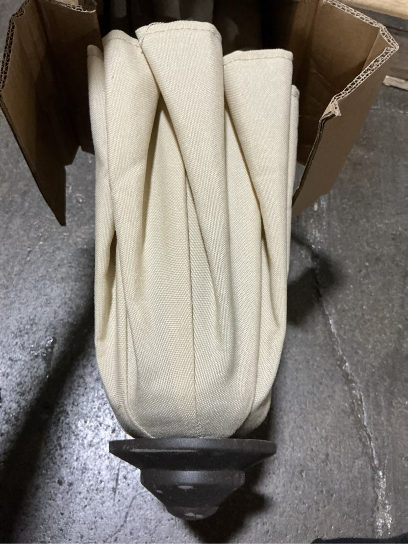 Condition photo showing Good Condition for allen + roth 9-ft aluminum tan slide-tilt market patio umbrella