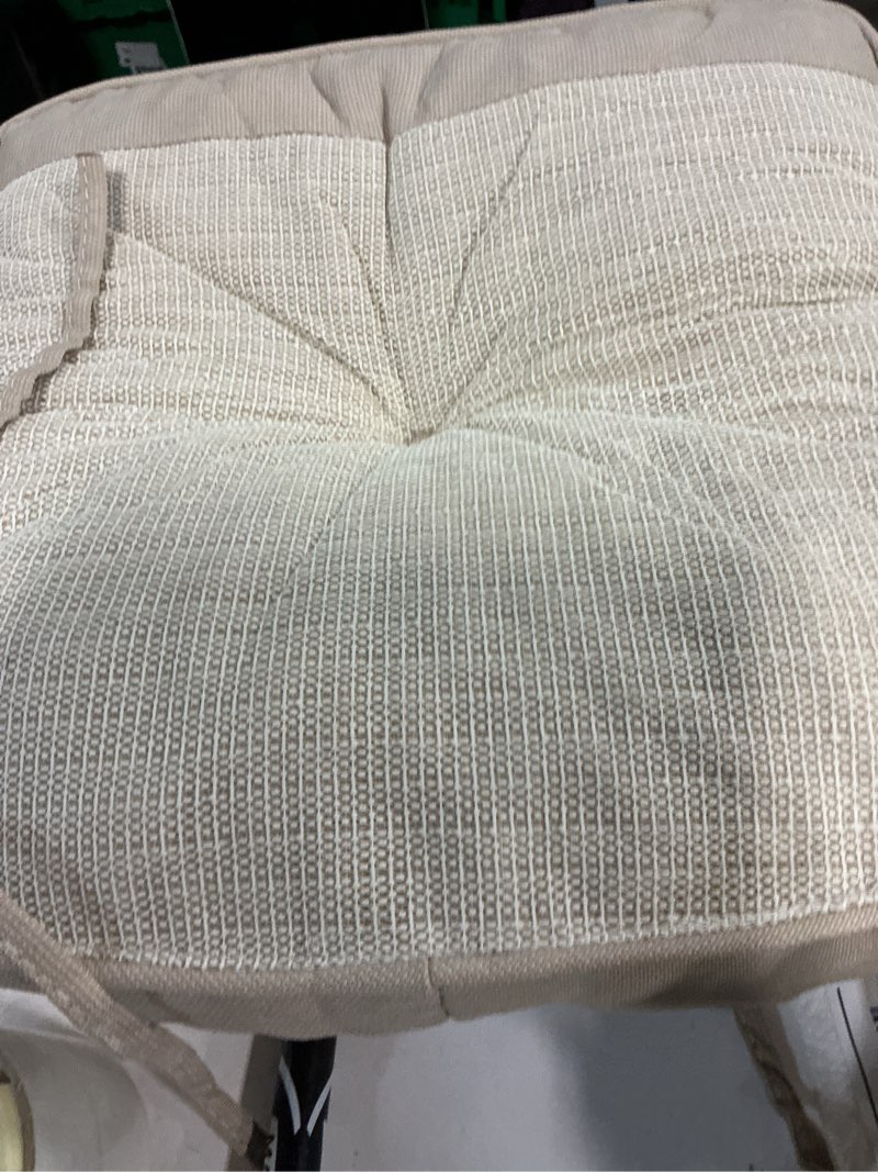 Condition photo showing As Is for (Incomplete). SUNROX LokGrip Non Slip Gel Memory Foam Chair Cushions for Dining Chairs Tailbone Pain Relief, Tufted Stain Resistant Thicken Durable Chair Pad for Dining Kitchen Office 17\\\"x16\\\" Set of 4, Husk Birch Husk Birch 17x16 Inch (Pack of 4)