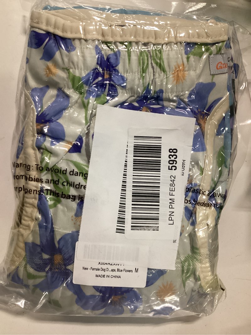 Condition photo showing New/Like New for Female Dog Diapers 5Pcs - Premium Reusable Diapers for Doggie in Heat - Highly Absorbent Dog Diapers Female for Pet Incontinence with Adjustable Snaps, Rose, M Medium Rose